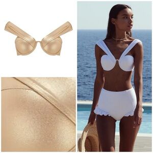 ARABELLA LONDON The Bardot Bustier Bra in Gold Shimmer NWT